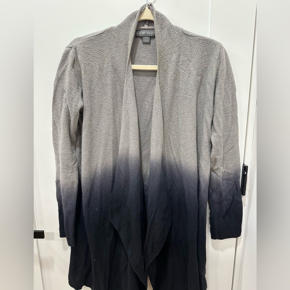 Barefoot Dreams Gray Ombre Open Front Sweater
